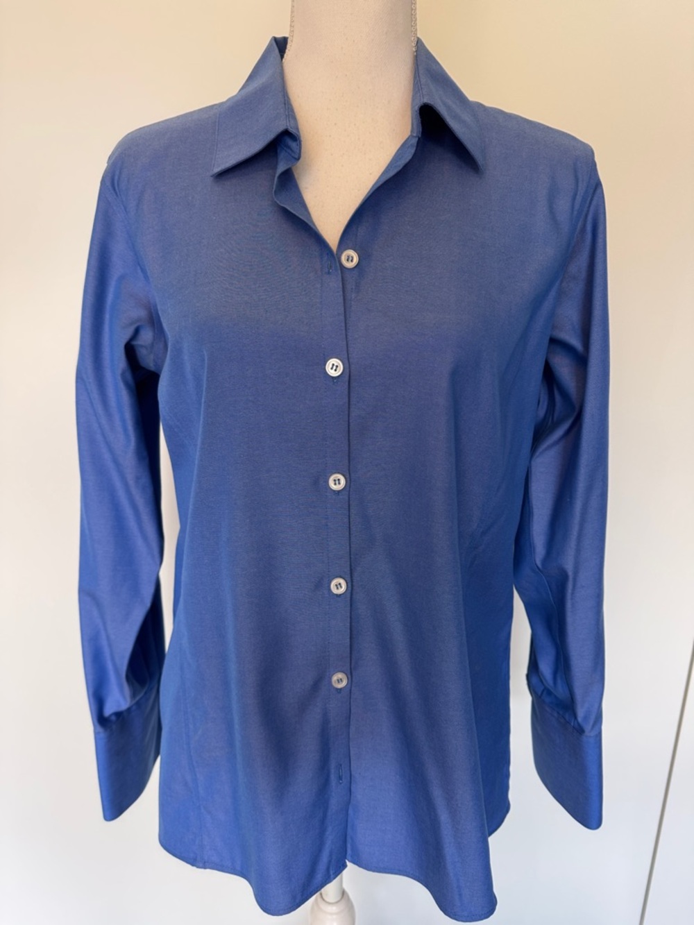 Liz Claiborne No Iron Blue Button-Down Shirt, size 8